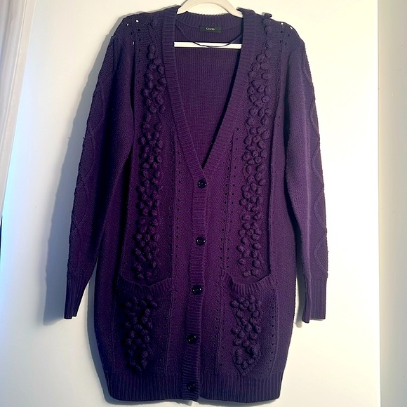 GEORGE Dark Purple Mid-Length Cardigan UK 16 - Picture 1 of 3